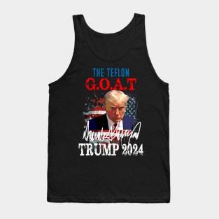 Vintage Donald Trump The Teflon Goat Trump 2024 American flag Tank Top